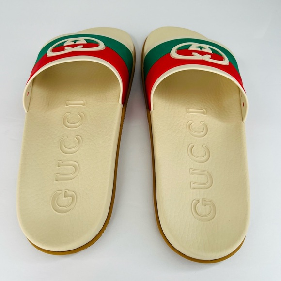 GUCCI Pursuit Women Double G Interlocking GG Logo Rubber Slide Sandals EU 39 - Picture 7 of 11